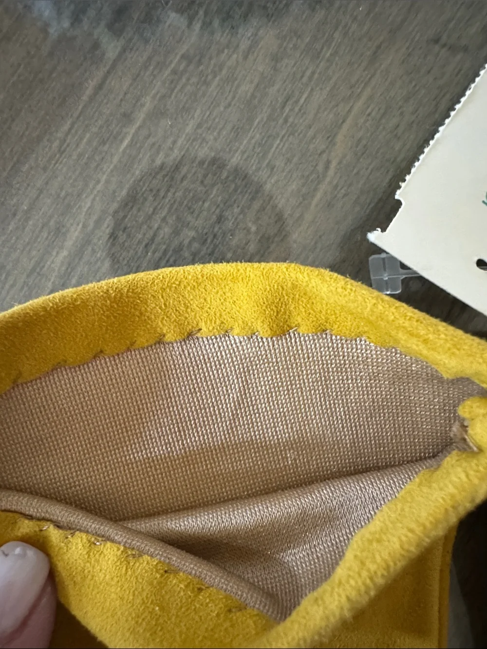 NWT Women’s Kid Suede Dress Gloves - Mustard Yellow